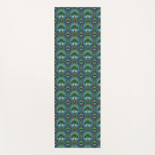 Two white panels display a vertical and horizontal yogamat (Voorkant)