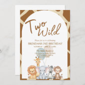 Two Wild Birthday Invitation (Devant / Derrière)
