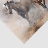 "Two Wild Mustangs" Stoffige Westerne aquarel Tissuepapier (Detail)
