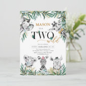 Two Wild Party Animals 2nd Birthday Invitation (Debout devant)