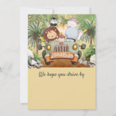 Two Wild Safari Animals Driving Car 2nd Birthday Kaart (Achterkant)