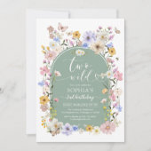 Two Wild Wildflower Animal 2nd Birthday Invitation (Devant)