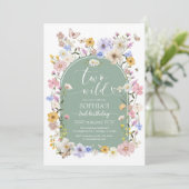 Two Wild Wildflower Animal 2nd Birthday Invitation (Debout devant)