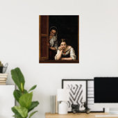 Two Women at a Window by Bartolome Esteban Murillo Poster (Thuiskantoor)