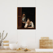Two Women at a Window by Bartolome Esteban Murillo Poster (Keuken)