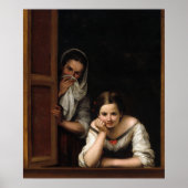 Two Women at a Window by Bartolome Esteban Murillo Poster (Voorkant)