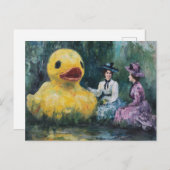 Two Women Picnic in Park With a Giant Duck Briefkaart (Voorkant / Achterkant)