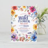 Two year old Wildflower 2nd birthday Invitation (Debout devant)