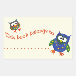 TwoCute Uilen Stick-on Bookplaten Rechthoekige Sticker