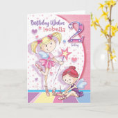 Twodles, balletmeisjes, 2e verjaardag kaart (Gele Bloem)