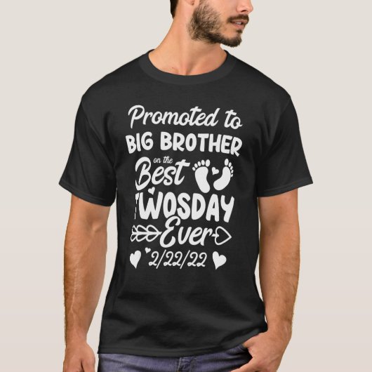 Twosday Promoted Big Brother Matching Sibling New T-shirt (Voorkant)