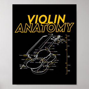 Twoset Violin Viool Anatomie Tekening Diagram Limi Poster