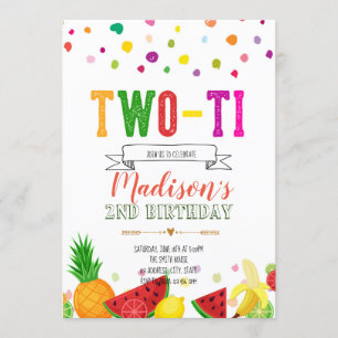 TwoTi Fruiti Deuxième invitation à l'anniversaire