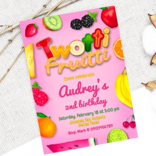 Twotti Fruitti - Fruits Birthday Kaart