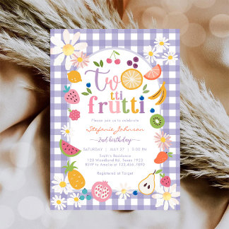 Twotti Frutti 2de verjaardagsuitnodiging Kaart