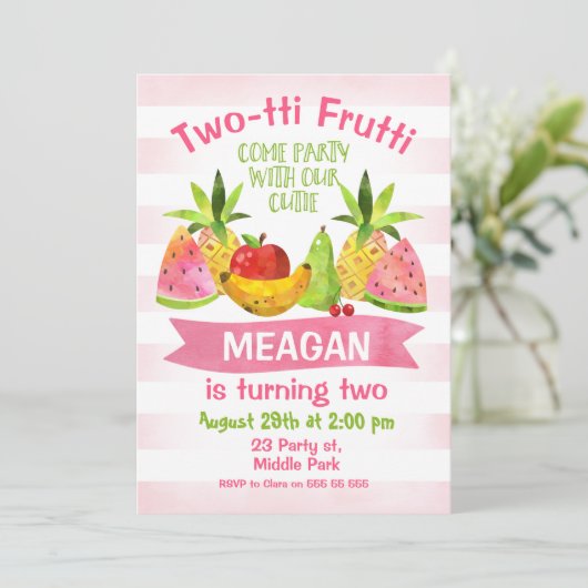 Twotti Frutti 2e Invitation d'anniversaire (Debout devant)