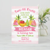 Twotti Frutti 2e verjaardag Uitnodiging (Staand voorkant)