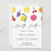 Twotti Frutti 2e verjaardag Uitnodiging Fruit Part (Voorkant)