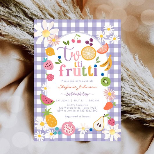 Twotti Frutti 2nd Birthday Invitation