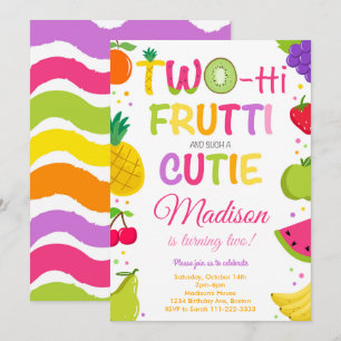 Twotti Frutti Cutie 2e verjaardag uitnodiging