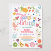 Twotti Frutti Fruit 2nd Birthday Invitation Kaart (Voorkant)