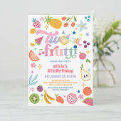 Twotti Frutti Fruit 2nd Birthday Invitation Kaart (Staand voorkant)
