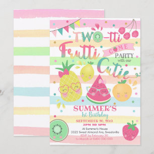 Twotti Frutti Invitation - 2e verjaardag - Fruit Kaart