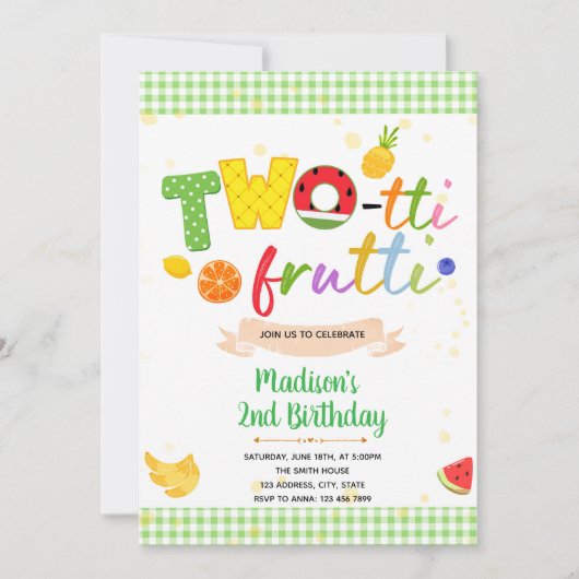 TWOtti Frutti Invitation d'anniversaire (Devant)