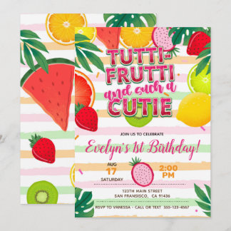 Twotti frutti of Tutti Frutti Party Invitation Kaart