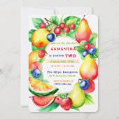 Twotti Frutti Verjaardagsfeest sjabloon Kaart (Voorkant)