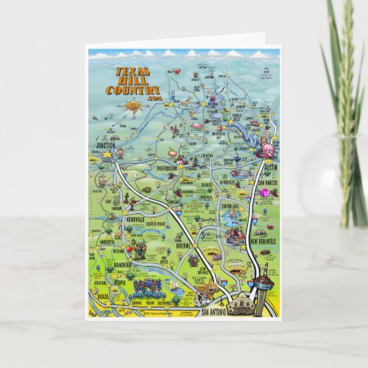 TX de Kaart van de Kaart van de Cartoon van het (Voorkant)