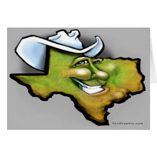TX Hill Country Cartoon Map Kaart