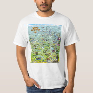 TX Hill Country Cartoon Map T-shirt