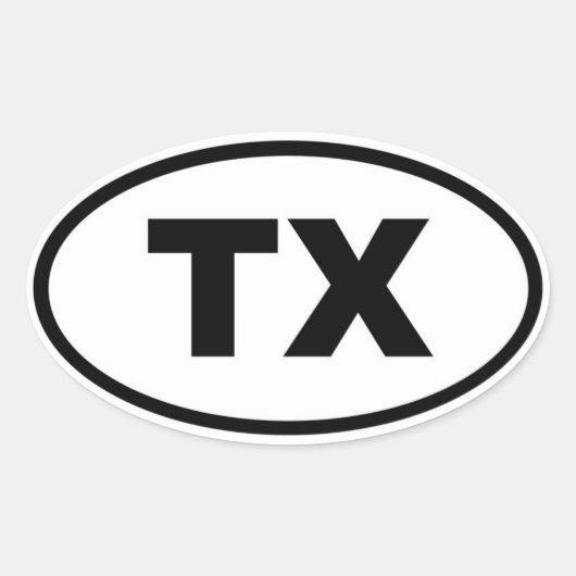 TX Texas Ovale Sticker (Voorkant)