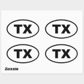 TX Texas Ovale Sticker (Vel)