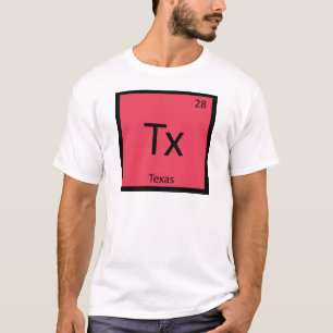 Tx - Texas State scheikunde periodiek systeem symb T-shirt