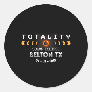 TX Totale Zonsverduistering 2024 Ronde Sticker