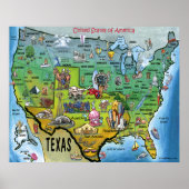 TX USA Map Poster (Voorkant)
