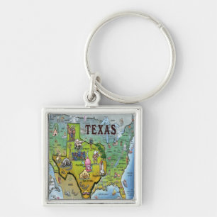 TX USA Map Sleutelhanger