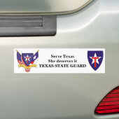 TXSG Serve Texas verdient het Bumpersticker (Op auto)