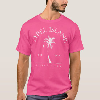 Tybee Island 1520 Palm Boom Zwemmen Scuba Ga T-shirt