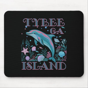 Tybee Island Ga Dolfijnliefhebber Kleurrijke Stran Muismat