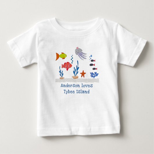 Tybee Island GA Fun Ocean Fish with Child's Name (Voorkant)