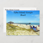 Tybee Island, Georgia Beach Briefkaart (Voorkant / Achterkant)