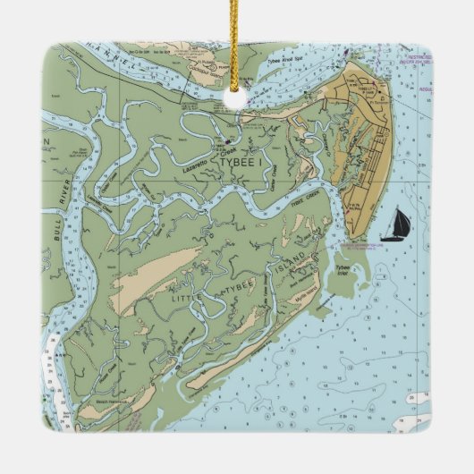 Tybee Island Georgia Keramisch Ornament (Achterkant)