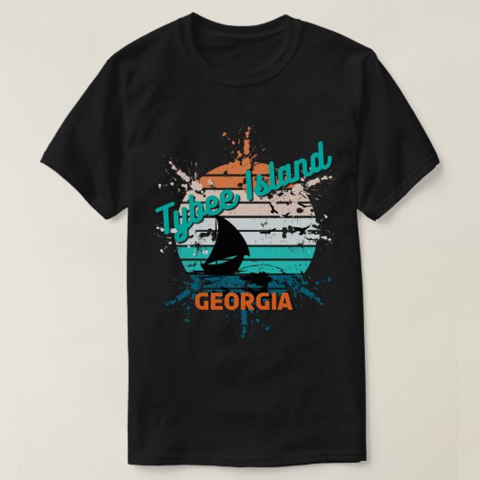 Tybee Island Georgia Retro Sunset TShirt (Design voorkant)