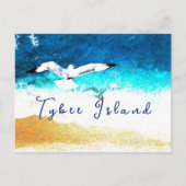 Tybee Island Georgia Seagull Soft over Beach Briefkaart (Voorkant)