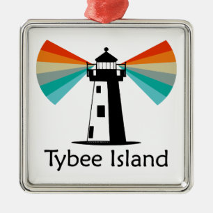 Tybee Island Georgia vuurtoren regenboog Metalen Ornament
