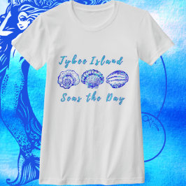 Tybee Island Georgia Zeeen de Dag  Seashell T-shirt