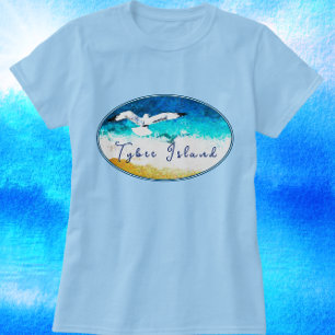 Tybee Island Géorgie Soaring Seagull Beach T-Shirt